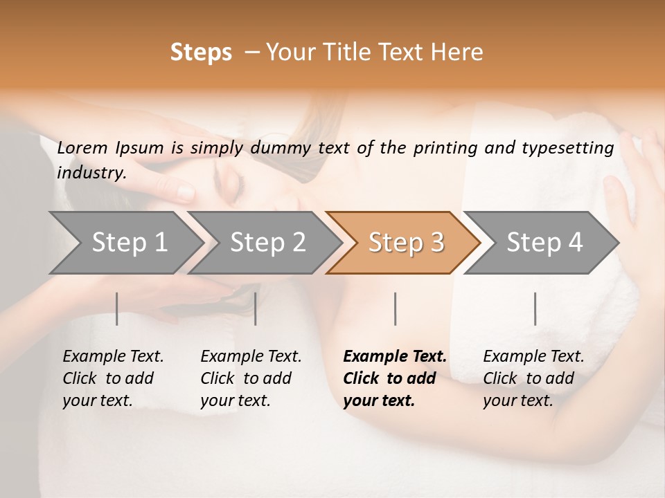 A Woman Getting A Massage With Her Hands On Her Head PowerPoint Template
