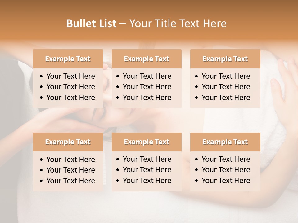 A Woman Getting A Massage With Her Hands On Her Head PowerPoint Template