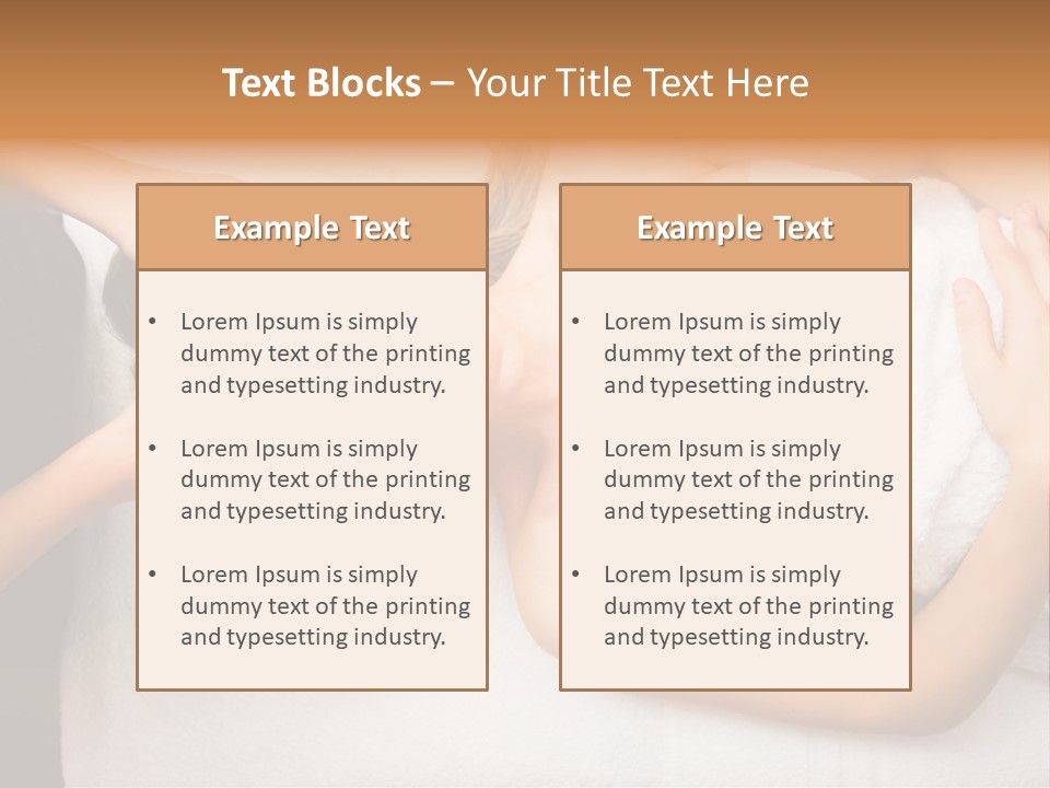 A Woman Getting A Massage With Her Hands On Her Head PowerPoint Template