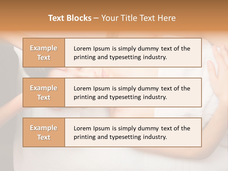 A Woman Getting A Massage With Her Hands On Her Head PowerPoint Template