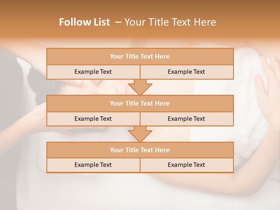 A Woman Getting A Massage With Her Hands On Her Head PowerPoint Template