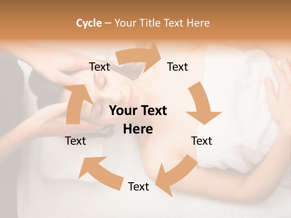 A Woman Getting A Massage With Her Hands On Her Head PowerPoint Template