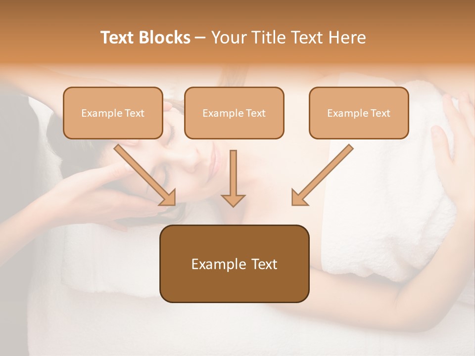 A Woman Getting A Massage With Her Hands On Her Head PowerPoint Template