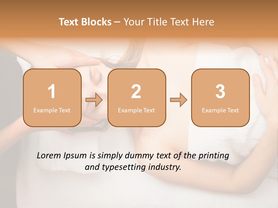 A Woman Getting A Massage With Her Hands On Her Head PowerPoint Template