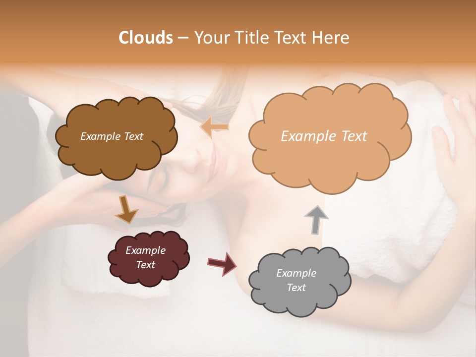 A Woman Getting A Massage With Her Hands On Her Head PowerPoint Template