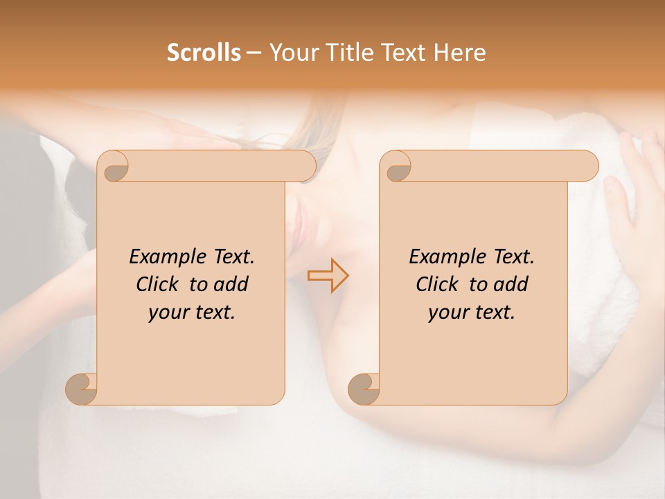 A Woman Getting A Massage With Her Hands On Her Head PowerPoint Template