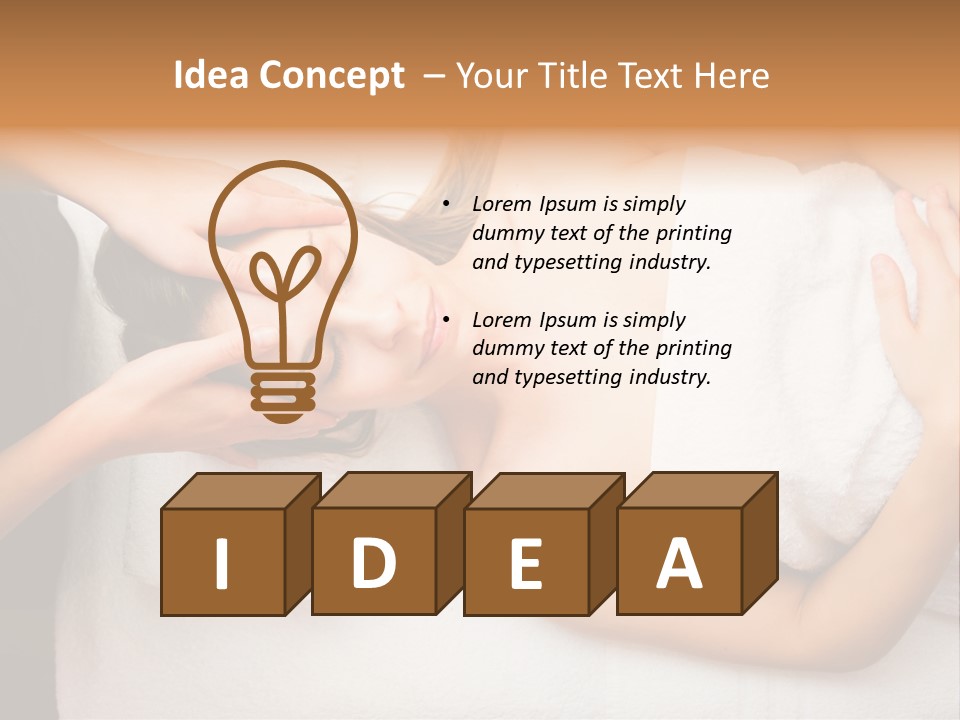 A Woman Getting A Massage With Her Hands On Her Head PowerPoint Template