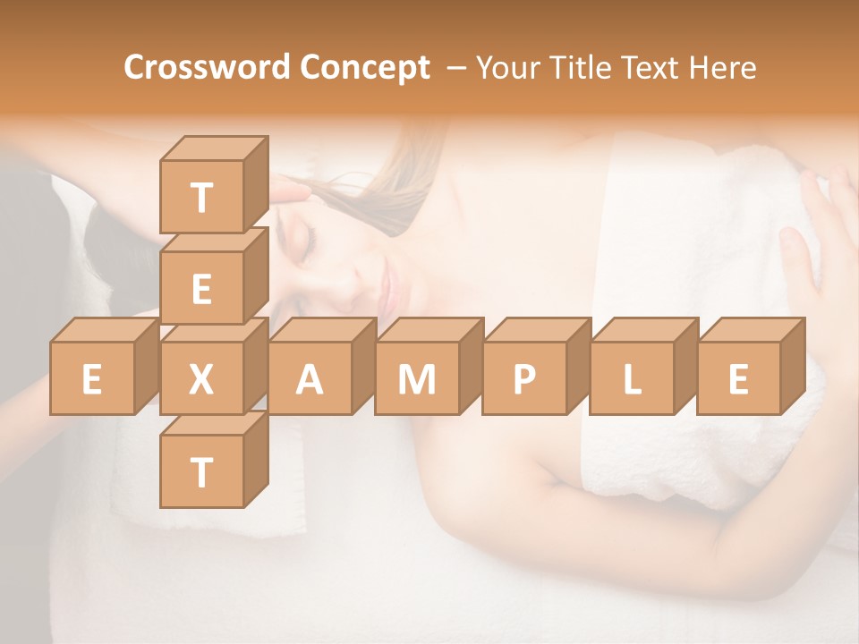 A Woman Getting A Massage With Her Hands On Her Head PowerPoint Template