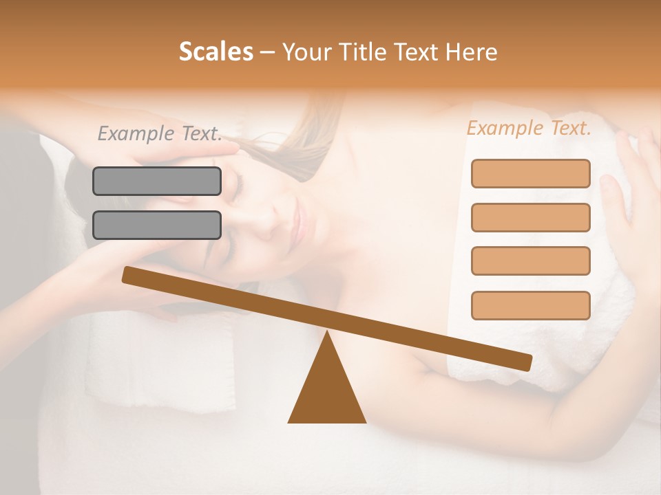 A Woman Getting A Massage With Her Hands On Her Head PowerPoint Template