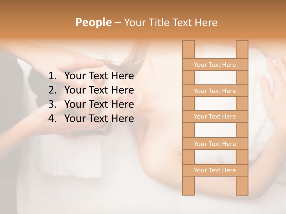 A Woman Getting A Massage With Her Hands On Her Head PowerPoint Template