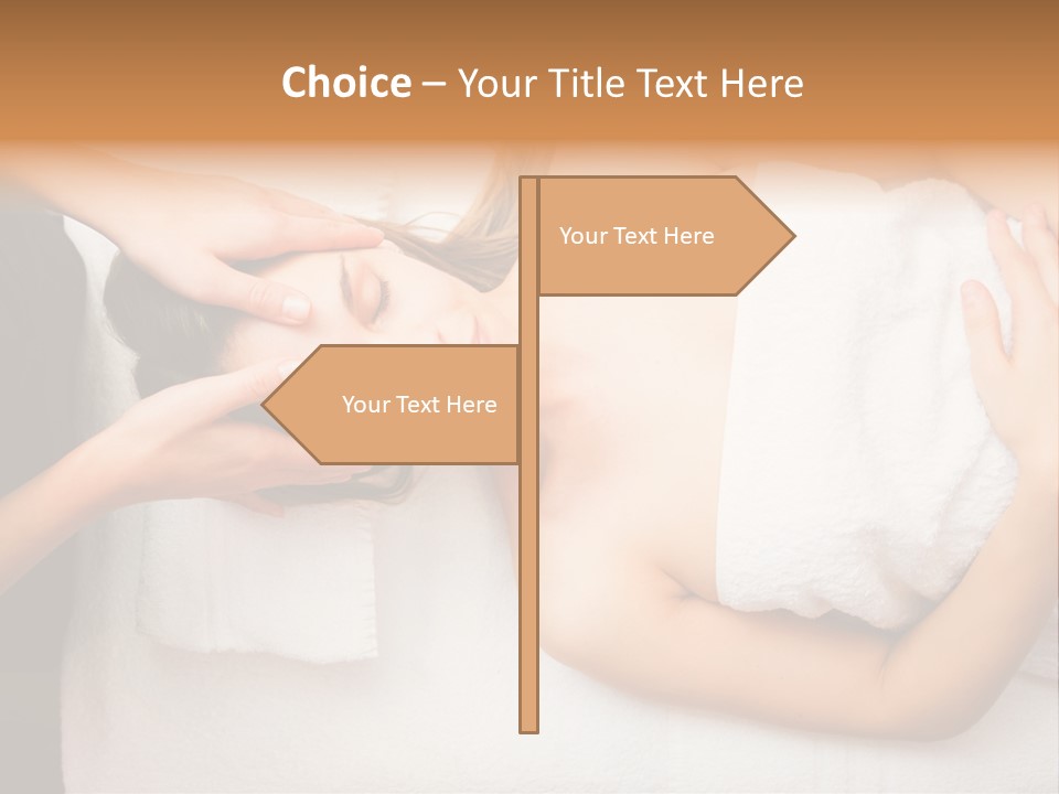 A Woman Getting A Massage With Her Hands On Her Head PowerPoint Template