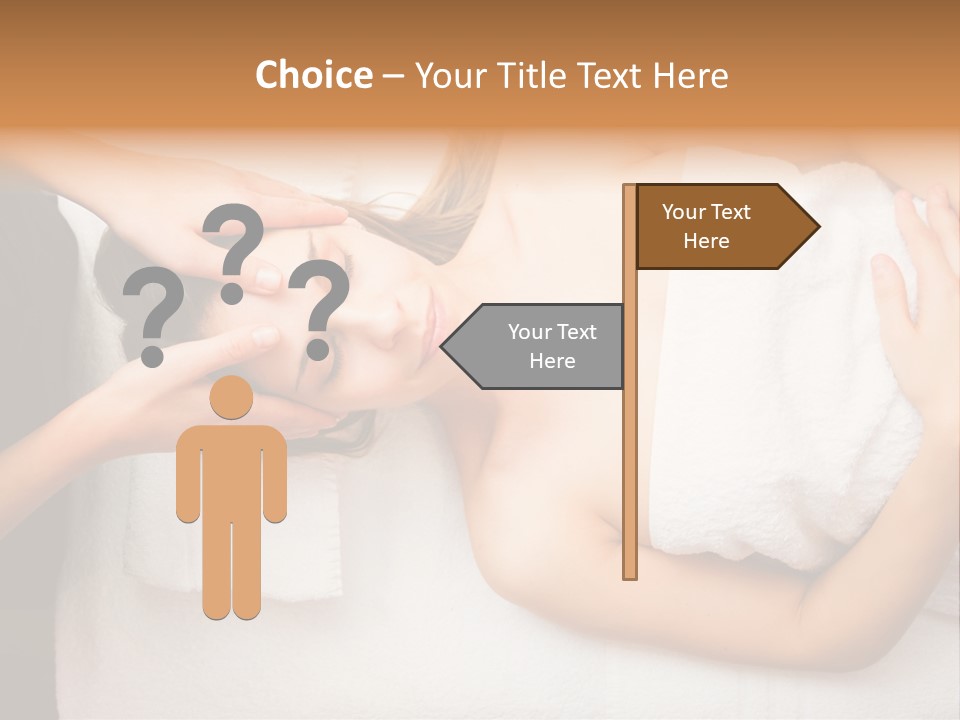 A Woman Getting A Massage With Her Hands On Her Head PowerPoint Template