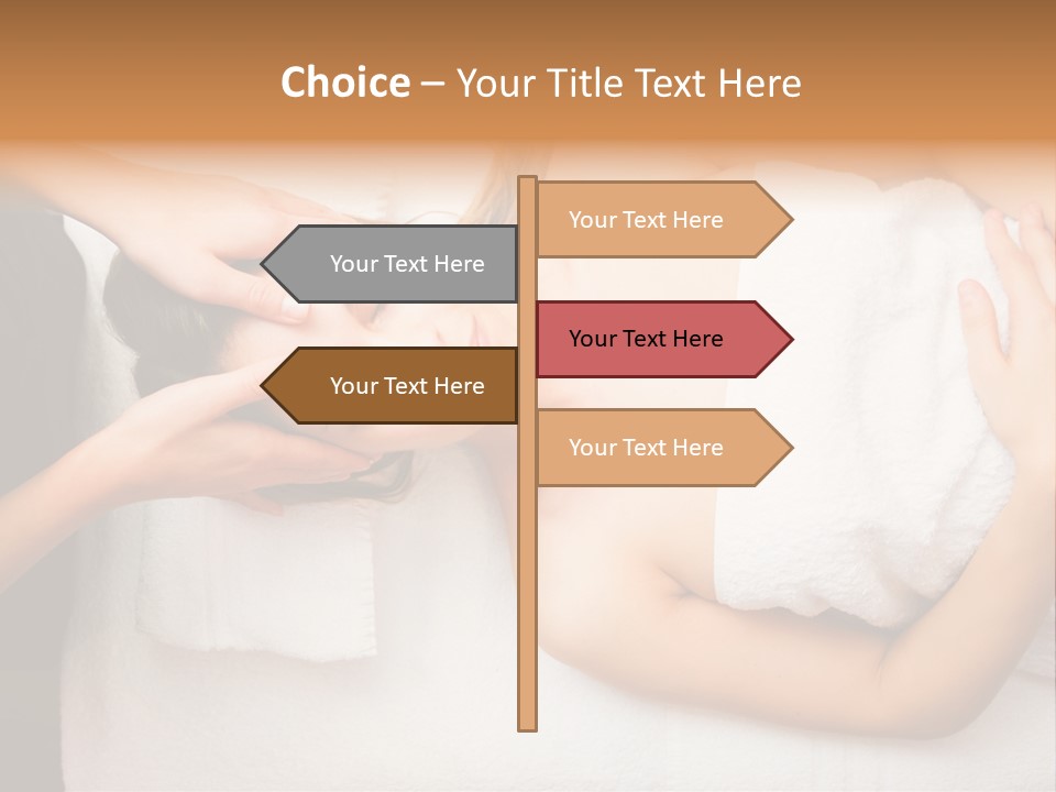 A Woman Getting A Massage With Her Hands On Her Head PowerPoint Template