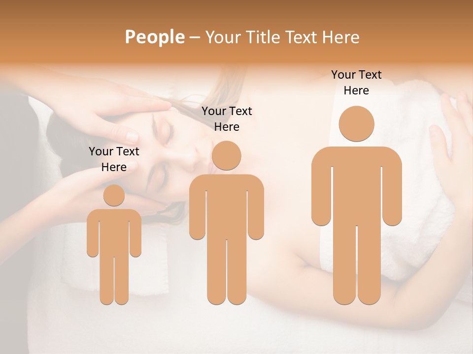 A Woman Getting A Massage With Her Hands On Her Head PowerPoint Template