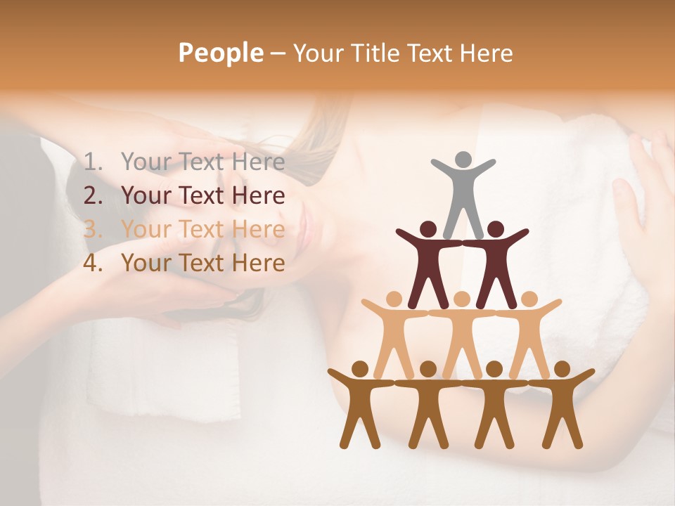 A Woman Getting A Massage With Her Hands On Her Head PowerPoint Template