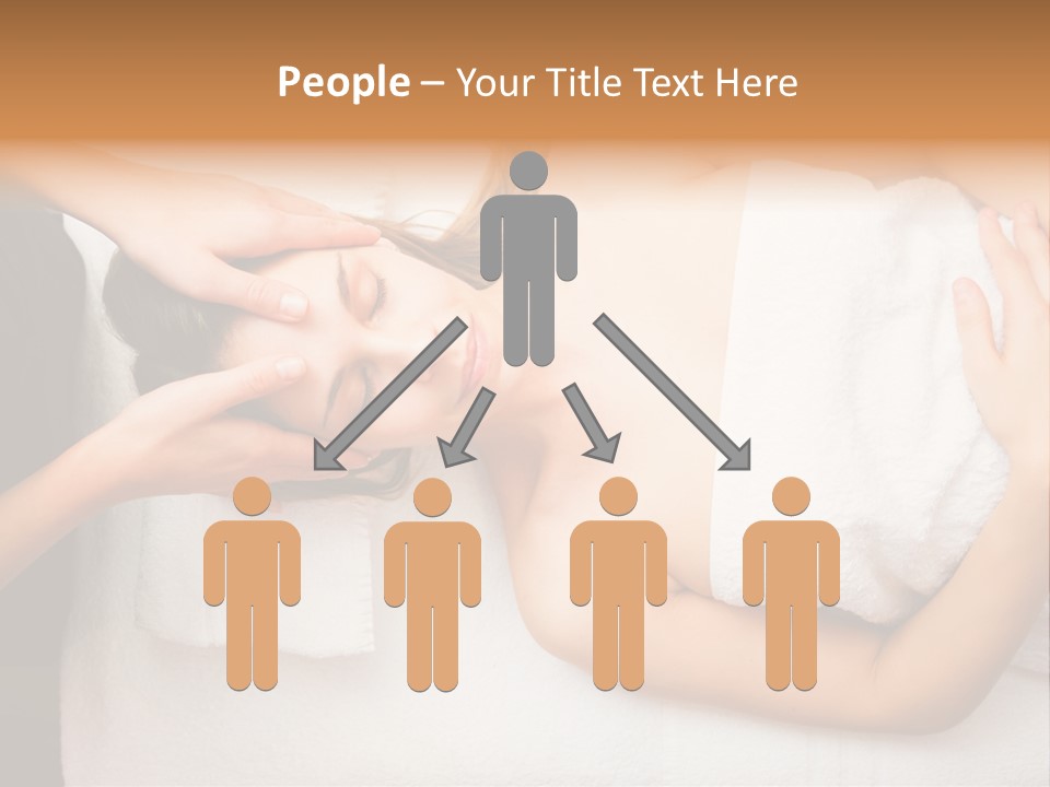 A Woman Getting A Massage With Her Hands On Her Head PowerPoint Template