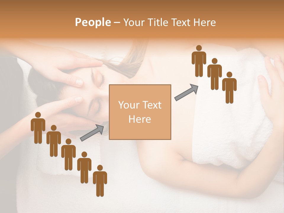 A Woman Getting A Massage With Her Hands On Her Head PowerPoint Template