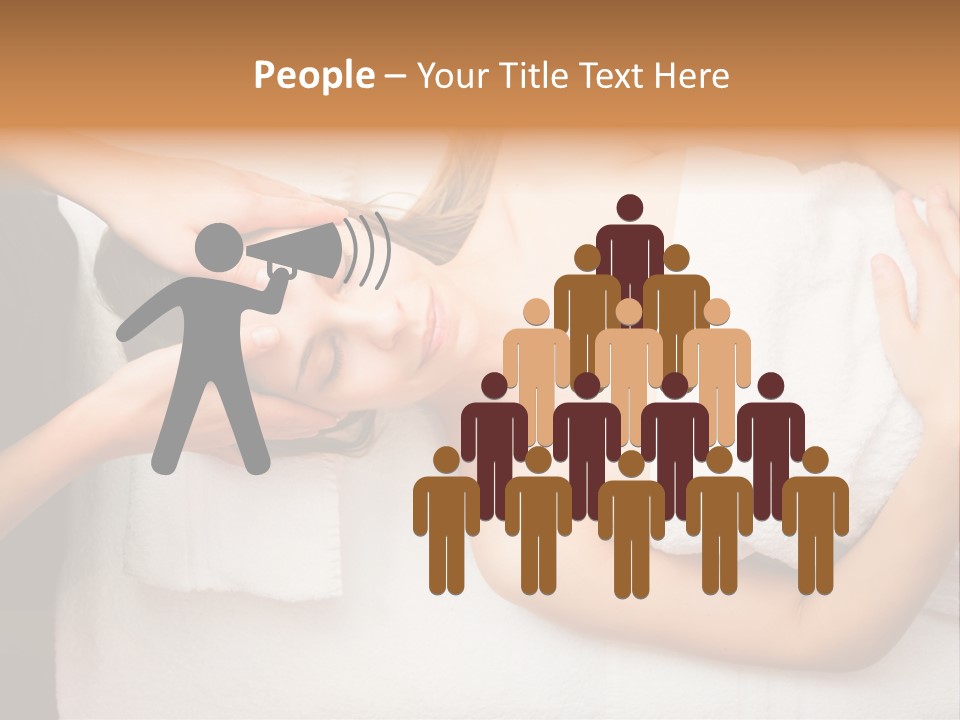 A Woman Getting A Massage With Her Hands On Her Head PowerPoint Template