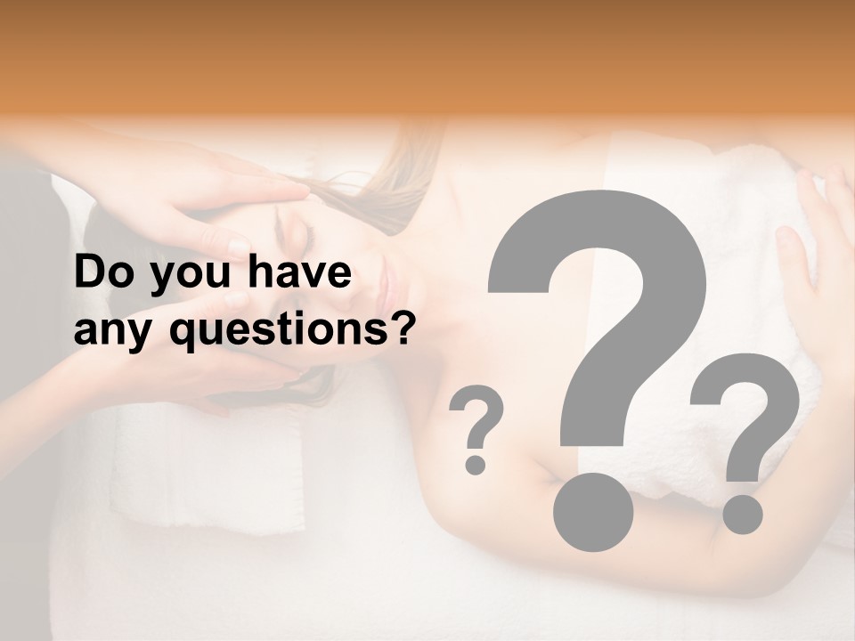 A Woman Getting A Massage With Her Hands On Her Head PowerPoint Template