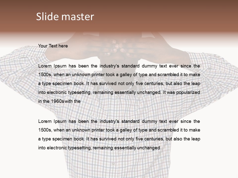 A Man Covering His Eyes With His Hands PowerPoint Template