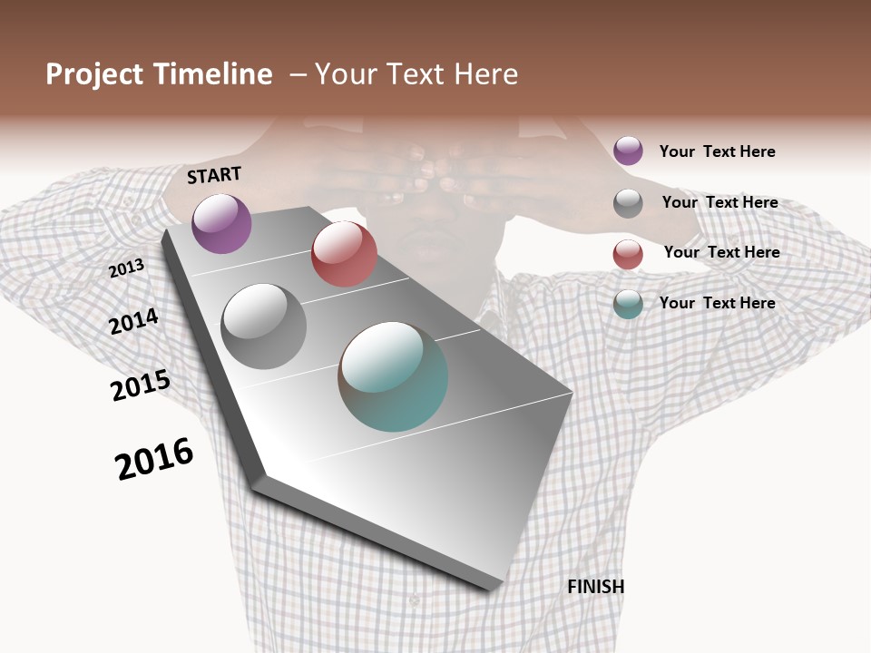 A Man Covering His Eyes With His Hands PowerPoint Template