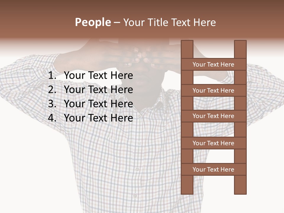 A Man Covering His Eyes With His Hands PowerPoint Template