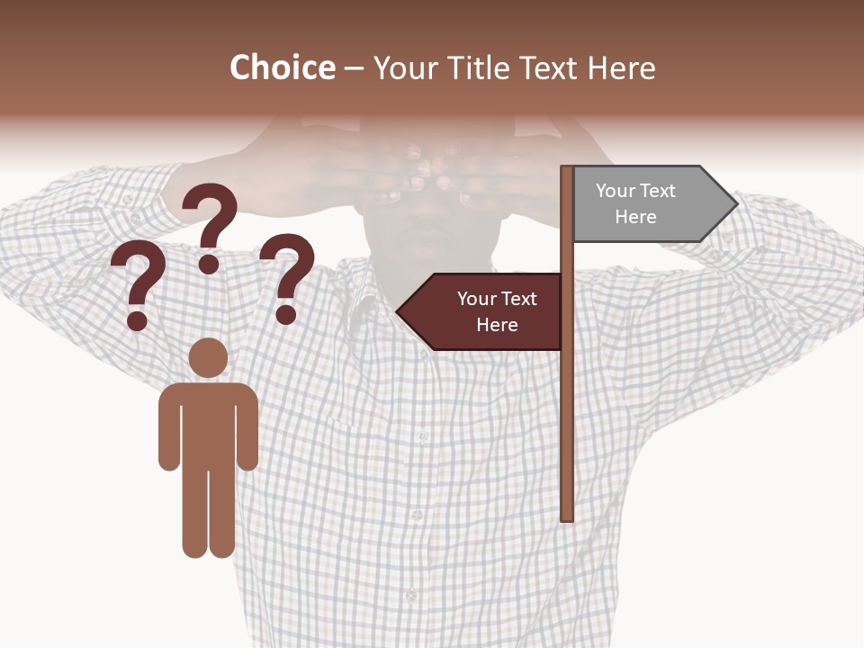 A Man Covering His Eyes With His Hands PowerPoint Template