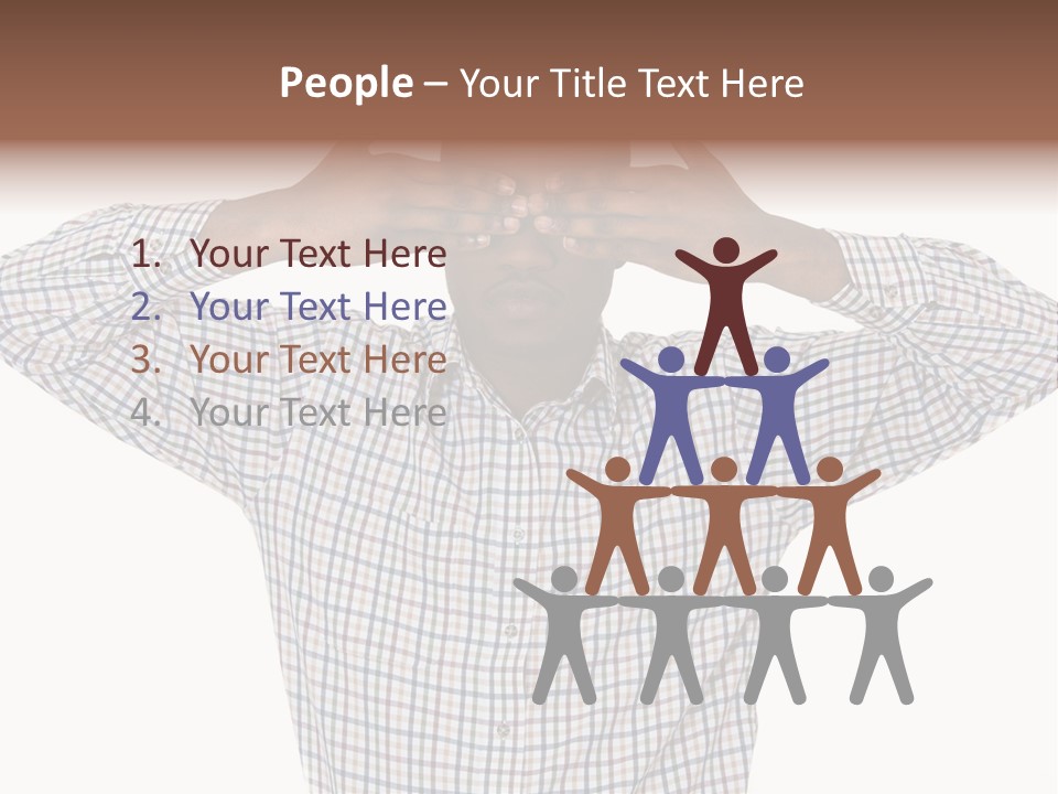 A Man Covering His Eyes With His Hands PowerPoint Template