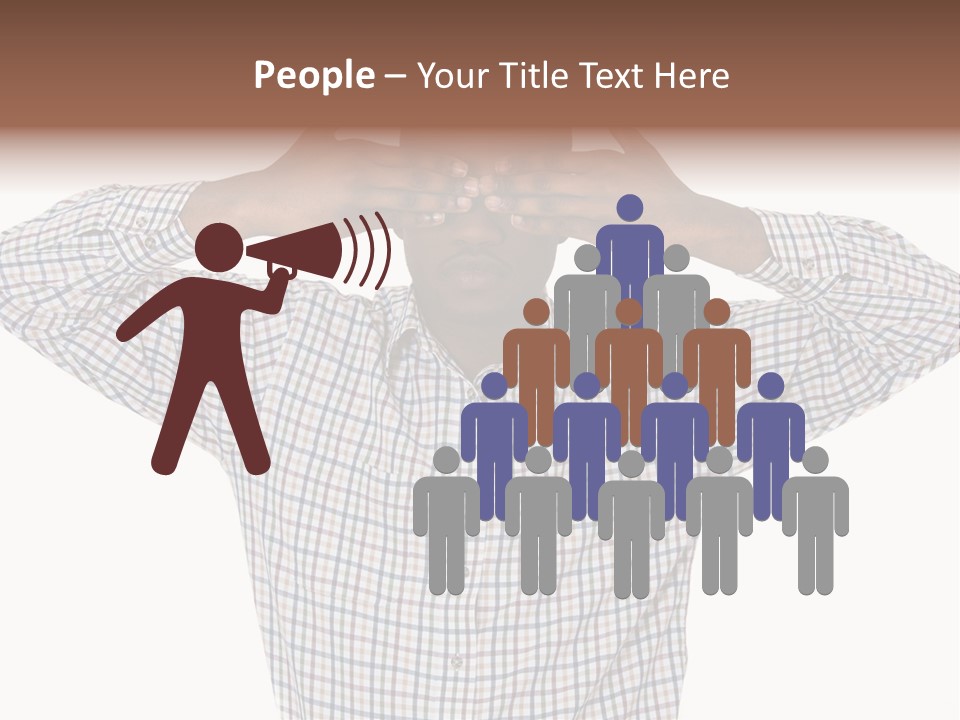 A Man Covering His Eyes With His Hands PowerPoint Template