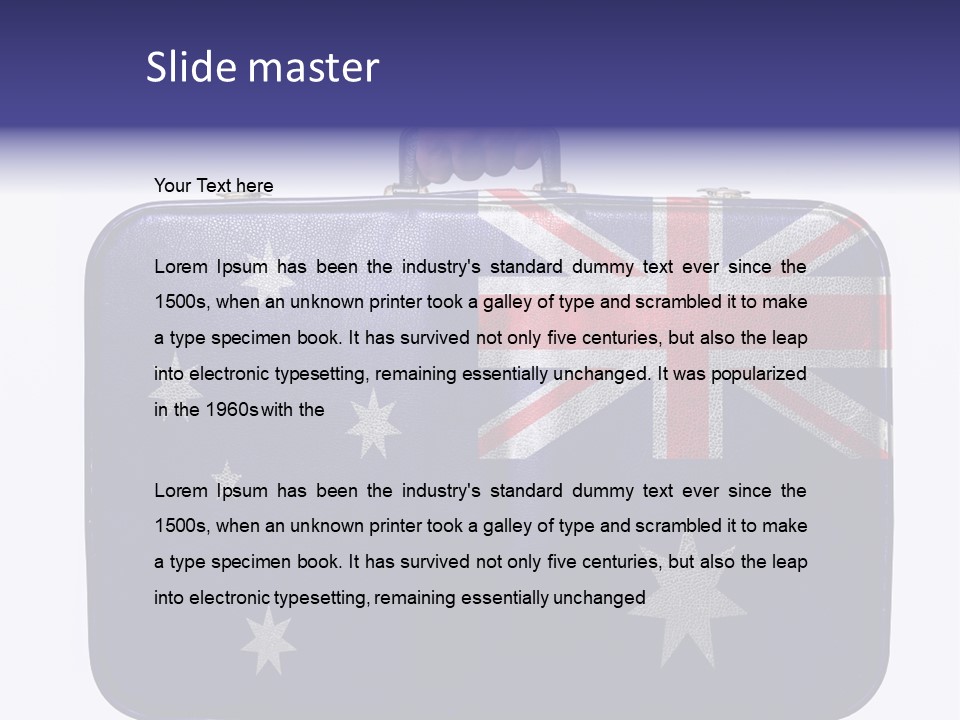 Bag Australia Businessman PowerPoint Template