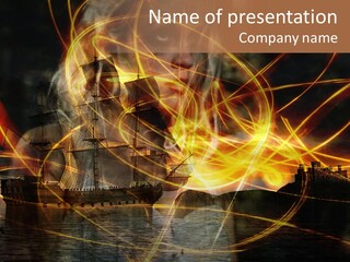 Topgallant Galley Transport PowerPoint Template