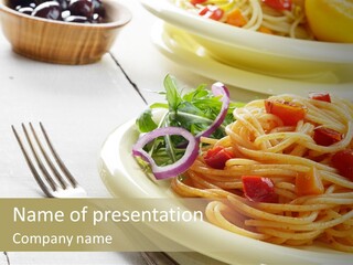 Pasta Olive Healthy PowerPoint Template