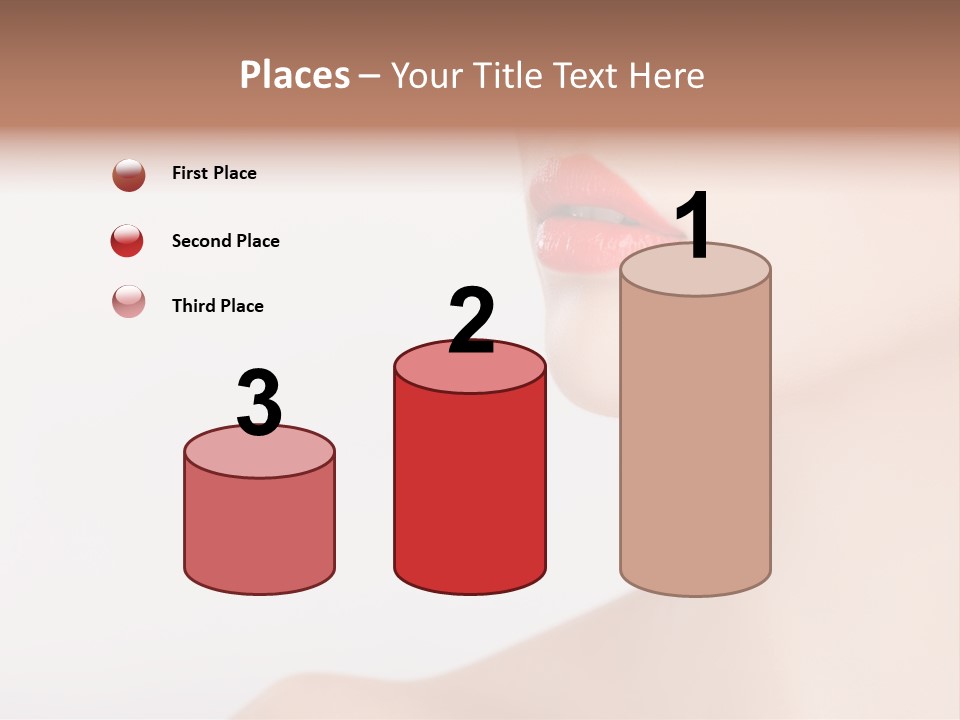 Portrait Woman Lipstick PowerPoint Template