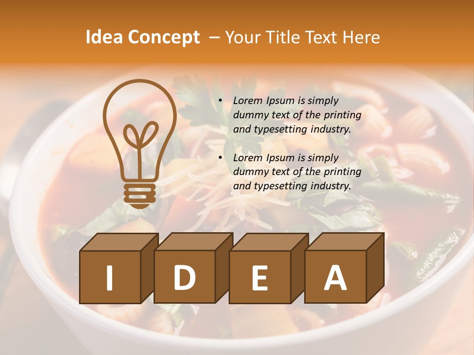 Soup With Vermicelli And Herbs PowerPoint Template