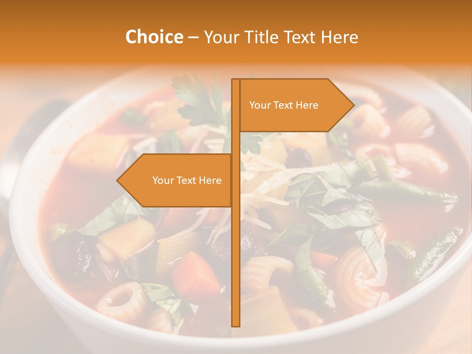 Soup With Vermicelli And Herbs PowerPoint Template