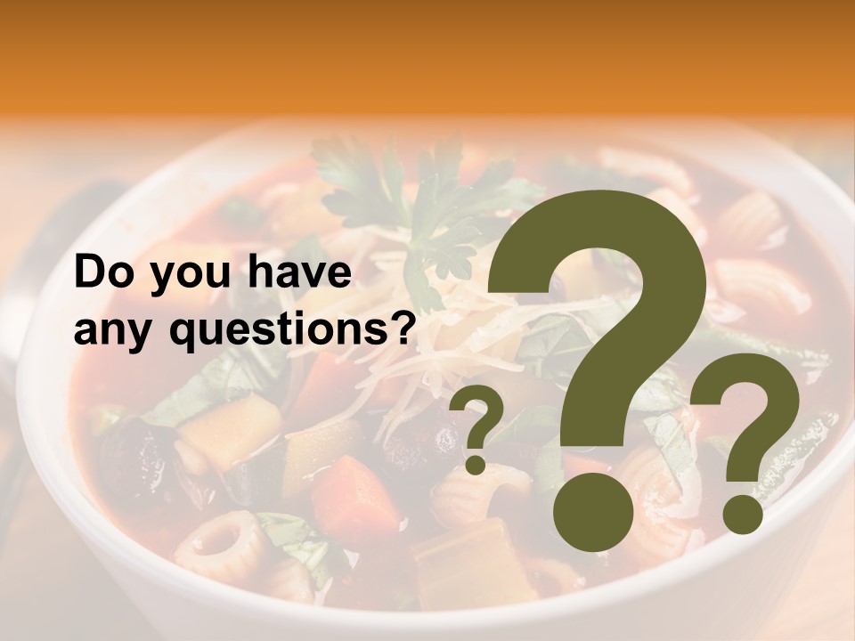 Soup With Vermicelli And Herbs PowerPoint Template