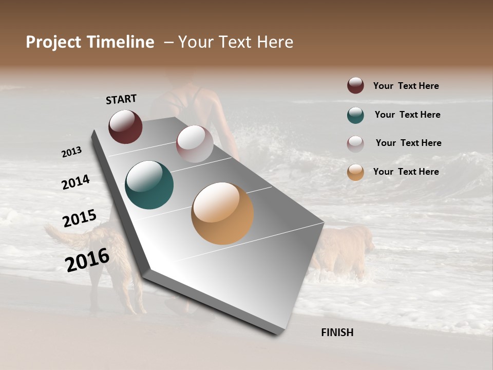 Golden Pet Beach PowerPoint Template