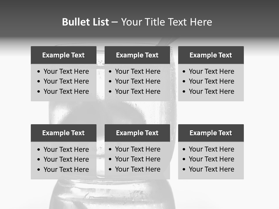 A Glass Of Water With A Spoon In It PowerPoint Template