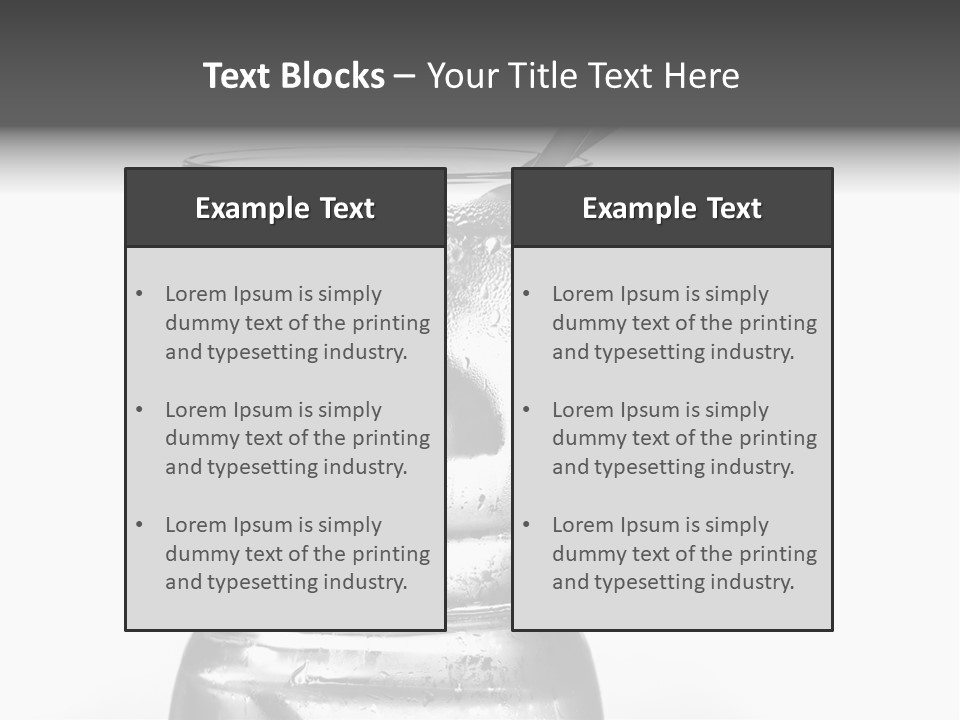 A Glass Of Water With A Spoon In It PowerPoint Template