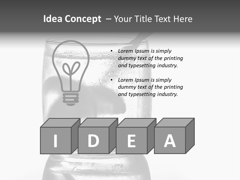 A Glass Of Water With A Spoon In It PowerPoint Template