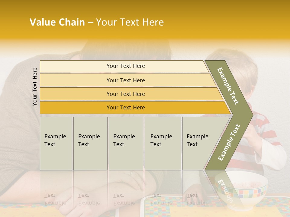 A Man And A Young Boy Sitting At A Table With A Bowl Of Food PowerPoint Template