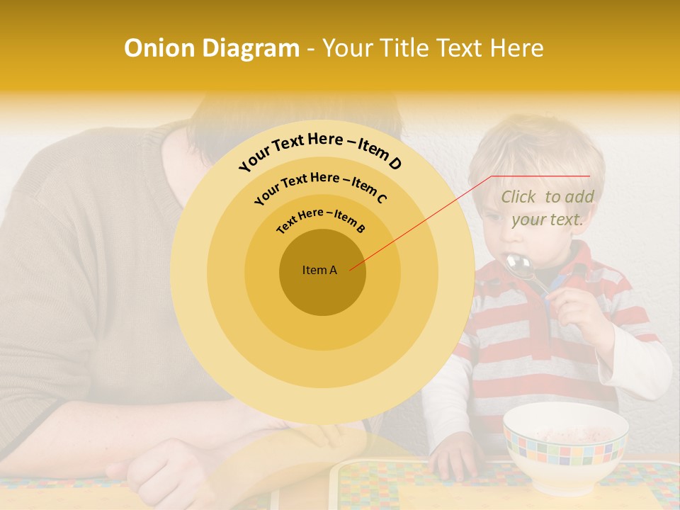 A Man And A Young Boy Sitting At A Table With A Bowl Of Food PowerPoint Template