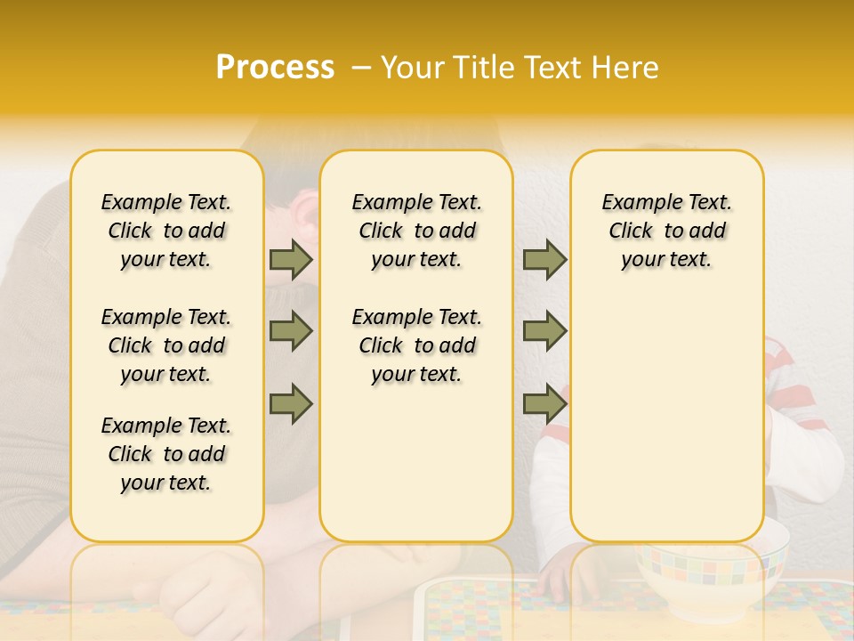 A Man And A Young Boy Sitting At A Table With A Bowl Of Food PowerPoint Template