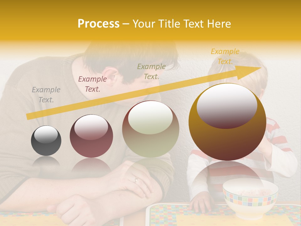 A Man And A Young Boy Sitting At A Table With A Bowl Of Food PowerPoint Template