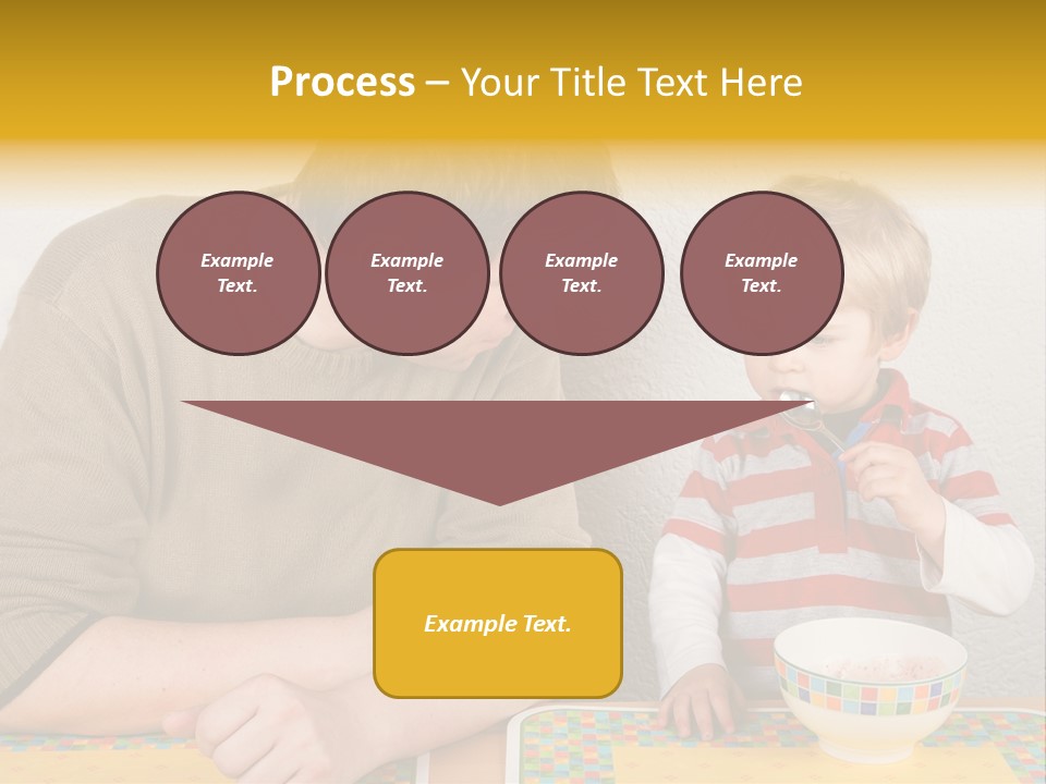 A Man And A Young Boy Sitting At A Table With A Bowl Of Food PowerPoint Template