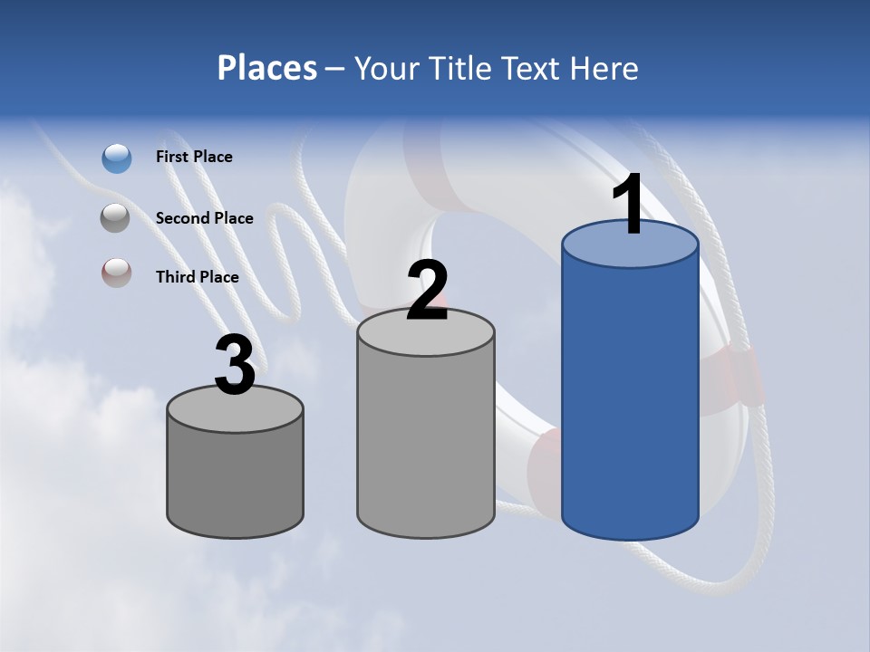 A Life Preserver Floating In The Air On A Cloudy Day PowerPoint Template