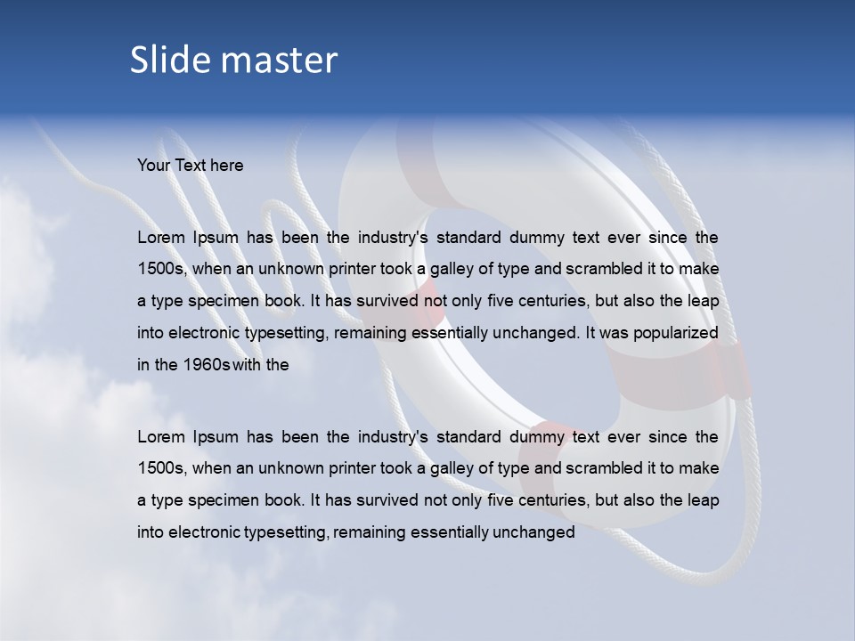 A Life Preserver Floating In The Air On A Cloudy Day PowerPoint Template