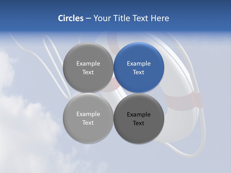 A Life Preserver Floating In The Air On A Cloudy Day PowerPoint Template