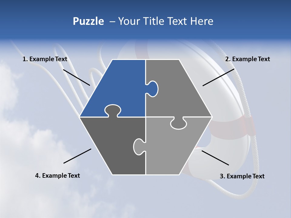 A Life Preserver Floating In The Air On A Cloudy Day PowerPoint Template