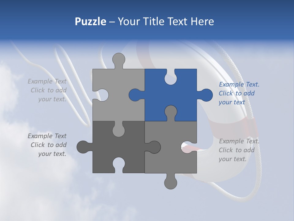 A Life Preserver Floating In The Air On A Cloudy Day PowerPoint Template